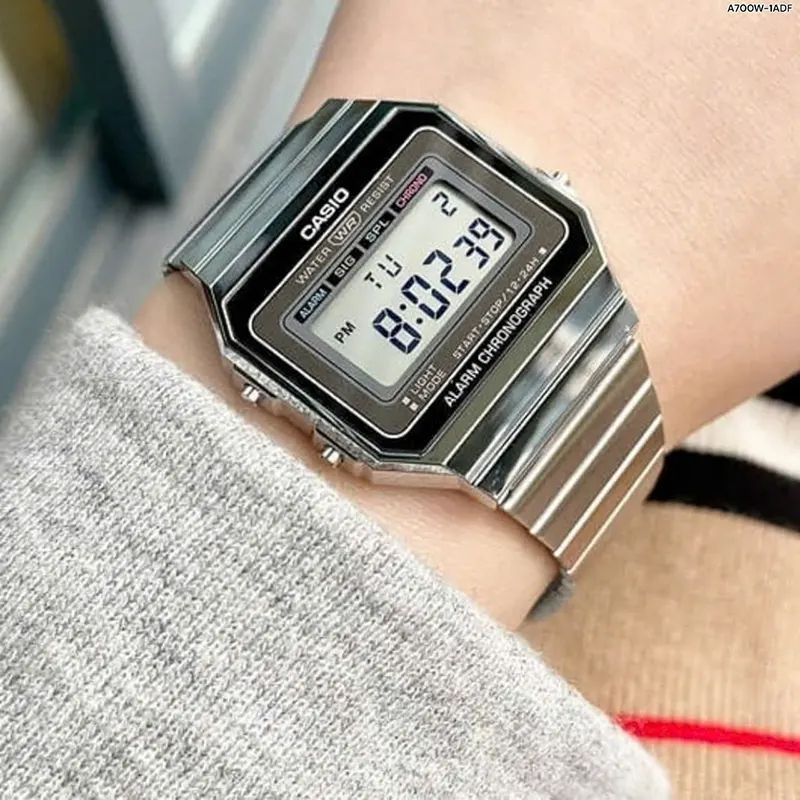 Casio Super Slim Quartz Vintage Digital Unisex Watch- A700W-1ADF